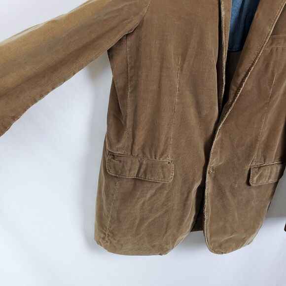J. Crew Corduroy Blazer Mens L Camel Brown Two-Button Heritage Dapper Academia - Picture 4 of 10